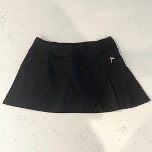Running Room Athletic Poly Blend Running Skirt/Skort w Side Pleating Black Sz M